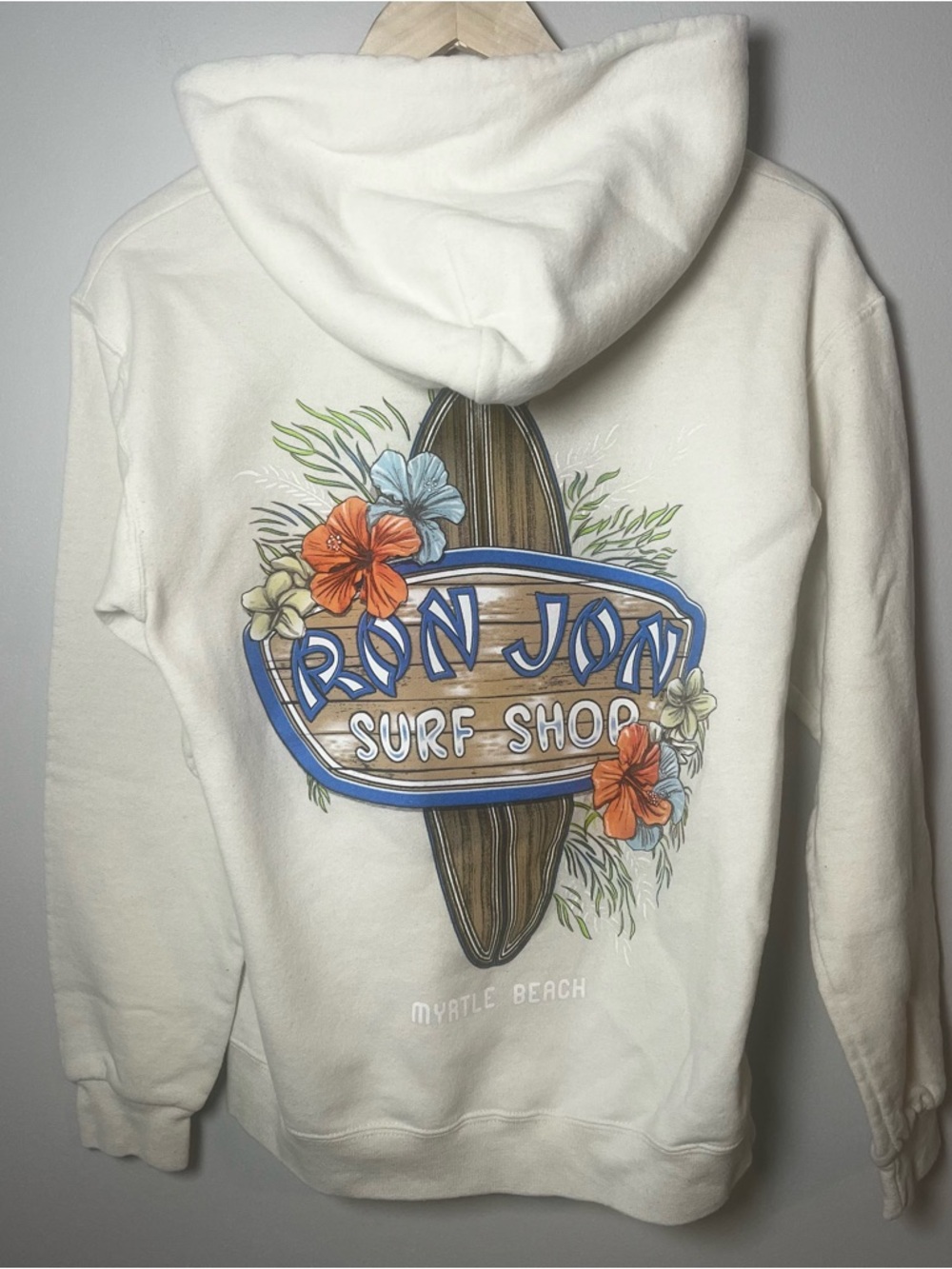 Ron Jon Myrtle Beach FL Distressed Custom Surfboards Hoodie Mens Small **READ